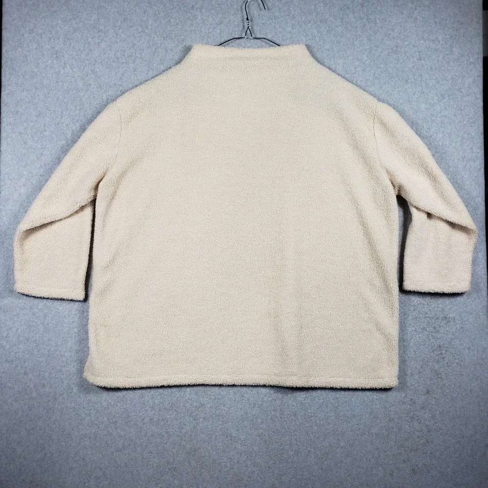 Ava & Viv 3X Plus Cream Fleece Pullover Sweater Mock Neck Cozy‎ Loungewear